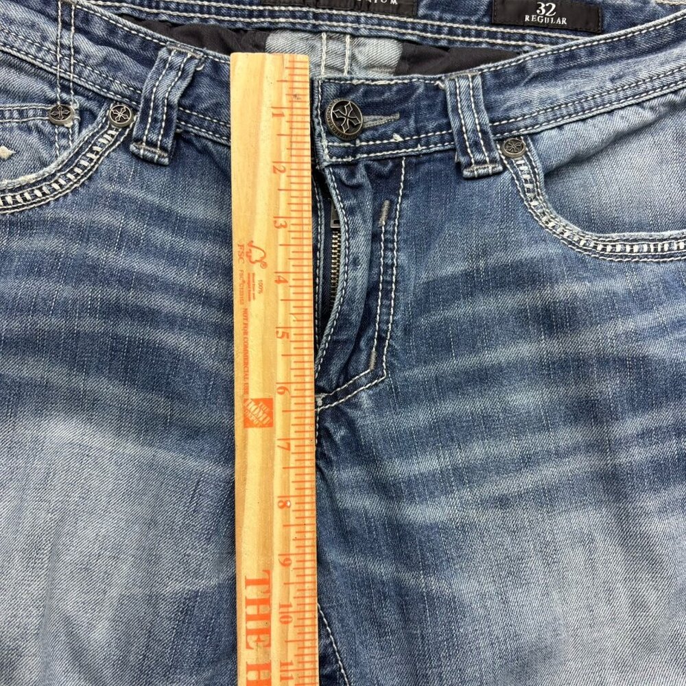 Affliction Cooper Bootcut Jeans Embroidered Western Destroyed Light Wash Size 32 - Picture 10 of 13